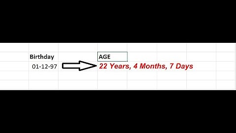 How to convert birthday to age in excel