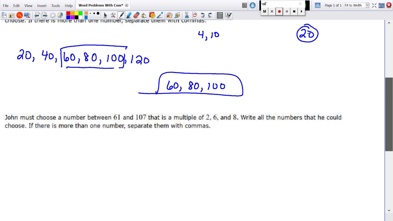 Word Problems With Common Multiples YouTube worksheet-grade-6-math-factors-multiples