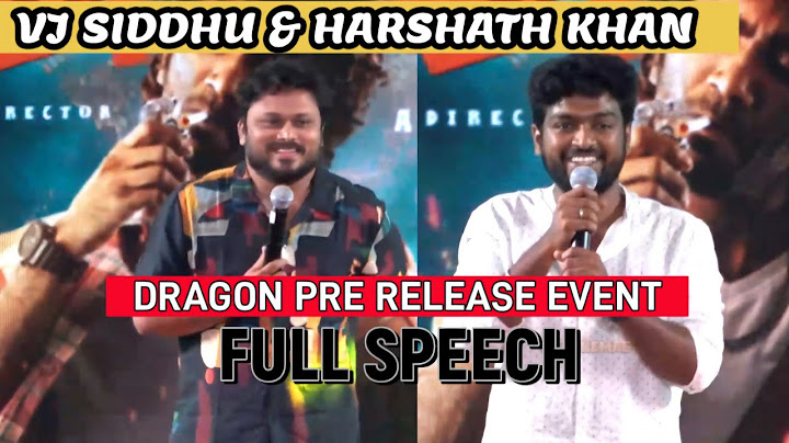 Vj Siddhu & Harshath Khan Full Speech | Dragon Pre Release Event | Paw Media Tamil