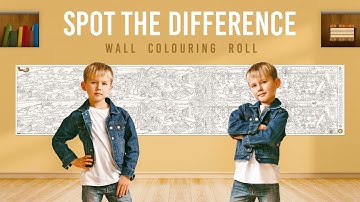 Spot the Difference Reusable Wall Colouring Roll - Inkmeo - 18 Inch