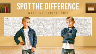 Spot the Difference Reusable Wall Colouring Roll - Inkmeo