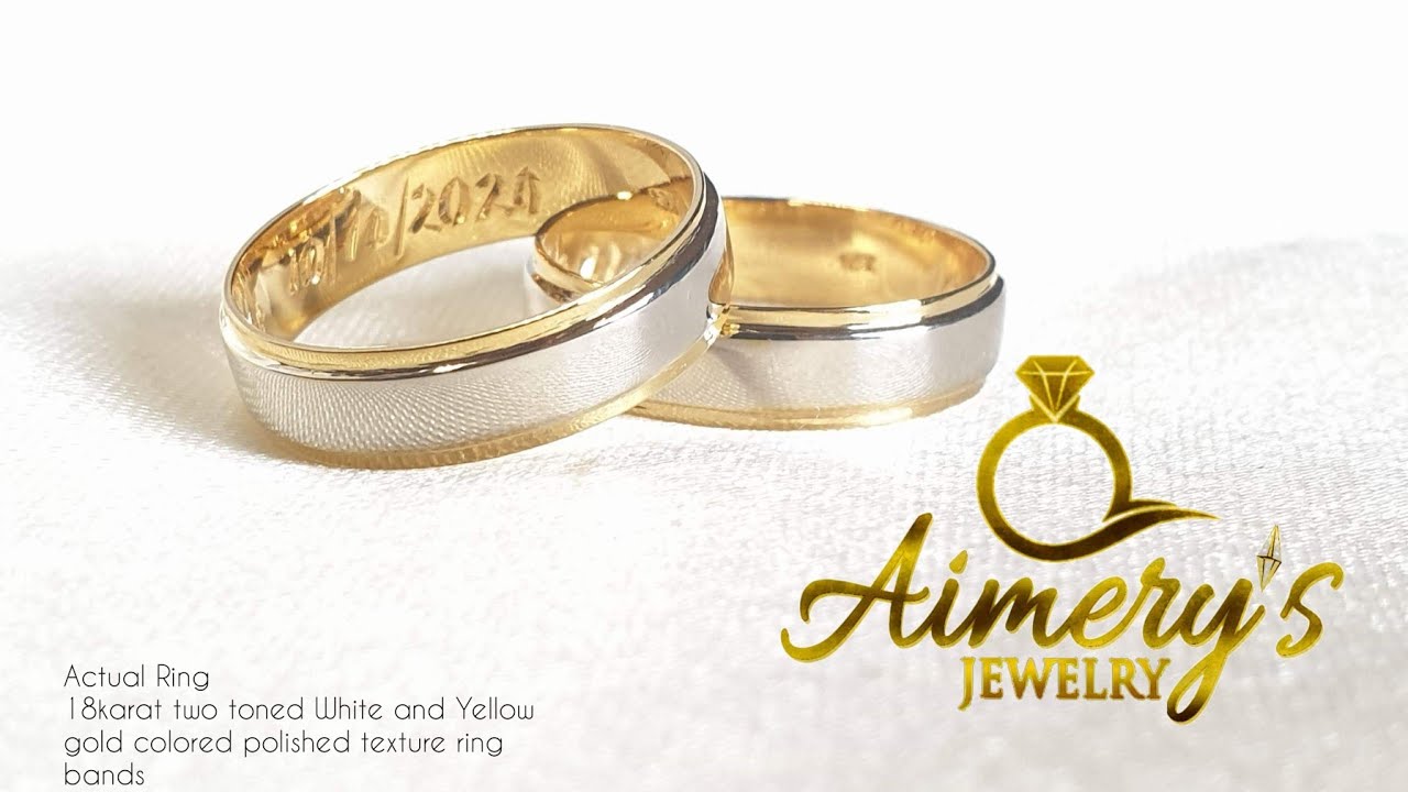 White Gold and Yellow Gold toned Wedding Ring YouTube