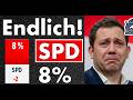 Negativ-Rekord für die SPD! 8-Prozent-Lars & 8-Prozent-Bärbel regieren uns in den Abgrund!