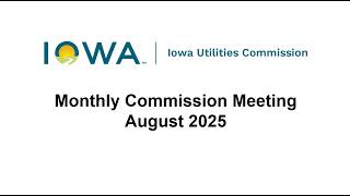 Monthly Commission Meeting - August 2025