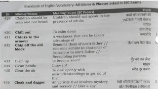 BlackBook All Idioms &amp; Phrases Tricks 411–450 | Complete Revision for SSC CGL, CHSL, CPO, Banking