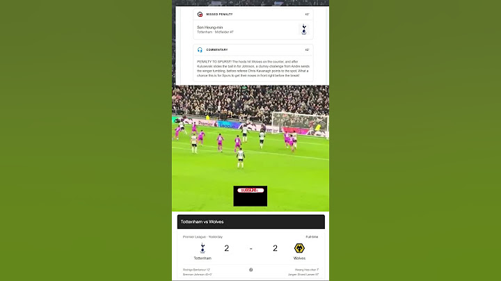 Son Heung-min Misses Penalty ~ Tottenham Hotspur F.C. vs Wolverhampton Wanderers F.C.