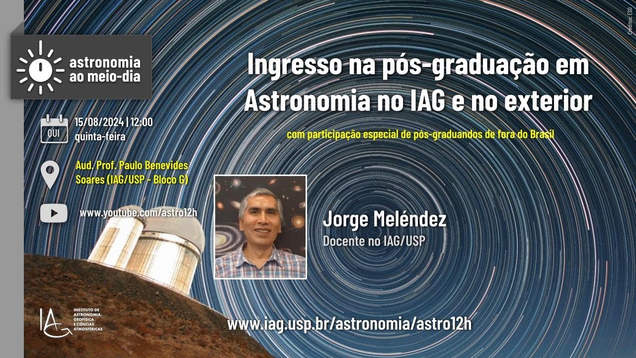 Ingresso na pós-graduação em Astronomia no IAG e no exterior - YouTube