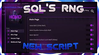 Roblox Sol's RNG Best Script 🔥 (Auto Spin, X2 Luck)