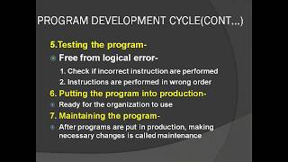 INTRO TO PROGRAMMING CONCEPTS-- TYPES OF SOFTWARE/PROGRAM DEVELOPMENT CYCLE