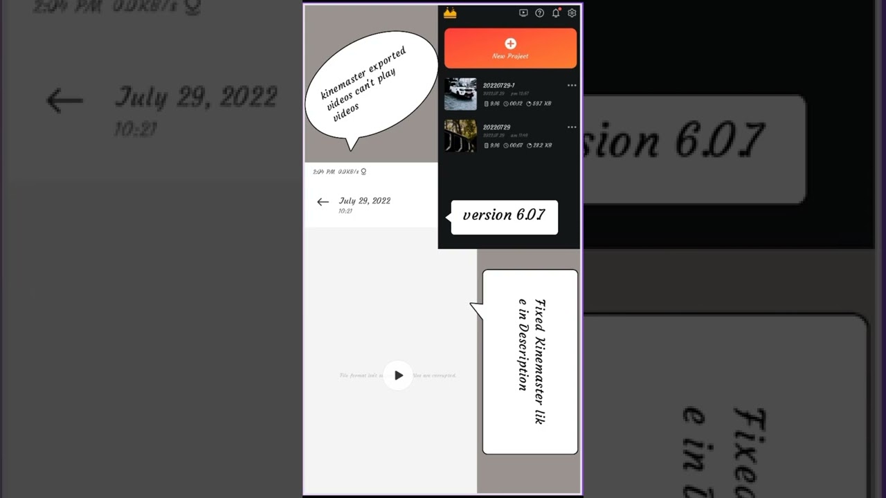kinemaster exported videos can't play problem Fixed link in Description