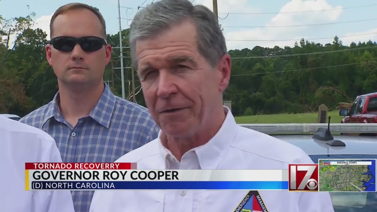 Gov. Cooper tours tornado damage in Nash, Edgecombe counties - YouTube