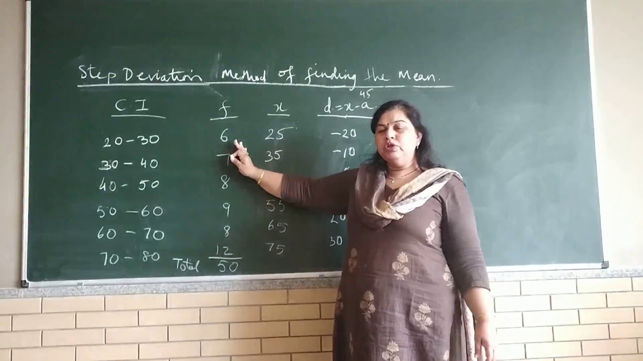 Class 10 Statistics Session 4 - Step Deviation Method for mean - YouTube
