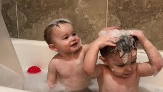 BUBBLE BATH FUN WITH TWINS