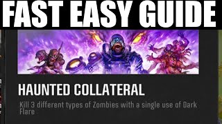How to Kill 3 different types of zombies with a single use of dark flare bo6 (haunted collateral)