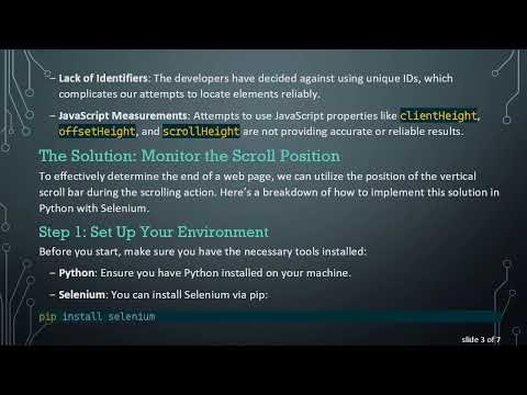 Automating Web Page Scrolling with Selenium: Finding the Bottom of Dynamic Pages