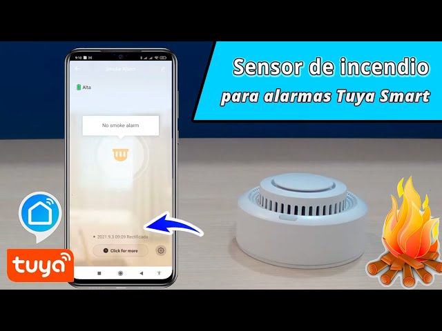 Detector de incendio fotoeléctrico para alarmas Tuya Smart Sensor de humo  independiente WiFi 