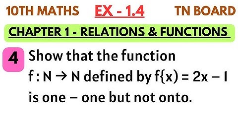 10th Maths | Exercise 1.4 4th sum | Chapter 1 Relations and Functions | By SK 