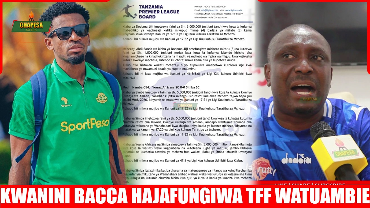 SHABANI MPIRA PESA:AFOKA ADHABU YA TFF/ALIKAMWE ASIWATISHIE MABOYA & YANGA WANABEBWA NA BODI YA LIGI