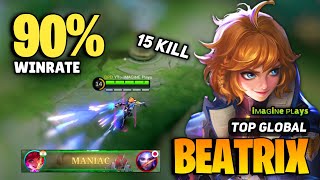 90% WINRATE! Goldlane Beatrix Gameplay [ Beatrix Best Build Top Global ] YT :- iMAGINE Plays - MLBB