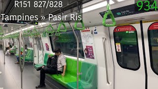 [SMRT] [Last trip before replacement] Alstom Movia R151 [827/828] - Tampines » Pasir Ris (EWL)