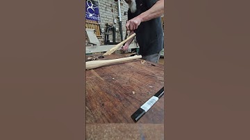 Shaping a Pecan leg using a draw knife and a spoke shave.