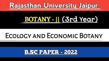 b.sc 3rd year botany 2nd paper || b.sc previous year question paper of Rajasthan University || #2022