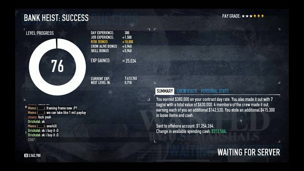 Payday 2 Exp and money YouTube