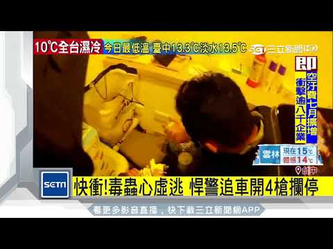 快衝！毒蟲心虛逃　悍警追車開4槍攔停｜三立新聞台