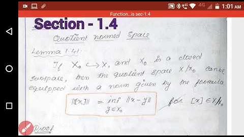 Quotient Normed Space | Functional Analysis  Sec1.4