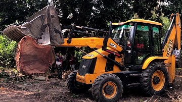 JCB 3DX Loader Loading Wood In The Middle Forest @droneplanet2040