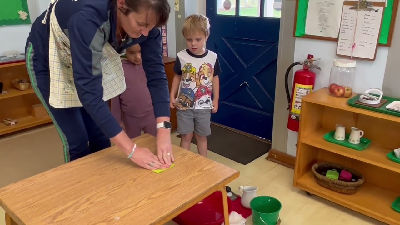 Montessori Education Week - Table Scrubbing