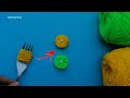 #Shorts Woolen Flower Making Trick with Fork | Woolen Flower Making Craft ideas