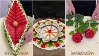 Videos of a chef who masters cutting vegetables and fruits 😍