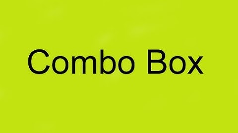 Combo Box In Windows Forms