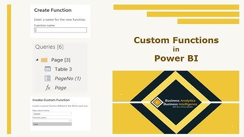 Custom (User) Functions in Power BI | Power Query