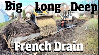 How to Install a French Drain:  pricing, tools, setting elevations. 4k video