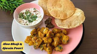 Sunday Special Indian Brunch recipe- Aloo Bhaji & Ajwain Poori | Flavours Of Food