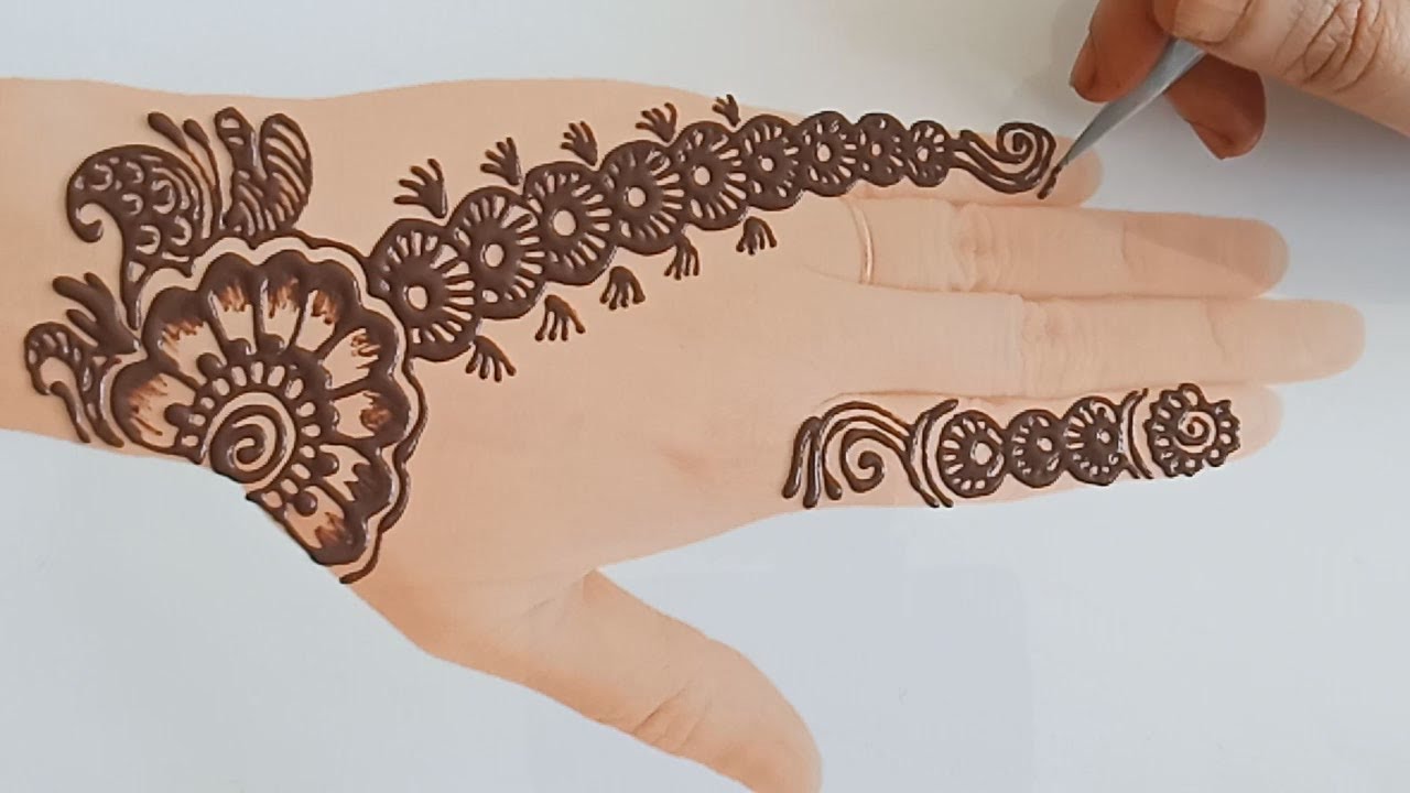 Simple arabic henna mehndi design - tattoo 2020 - YouTube