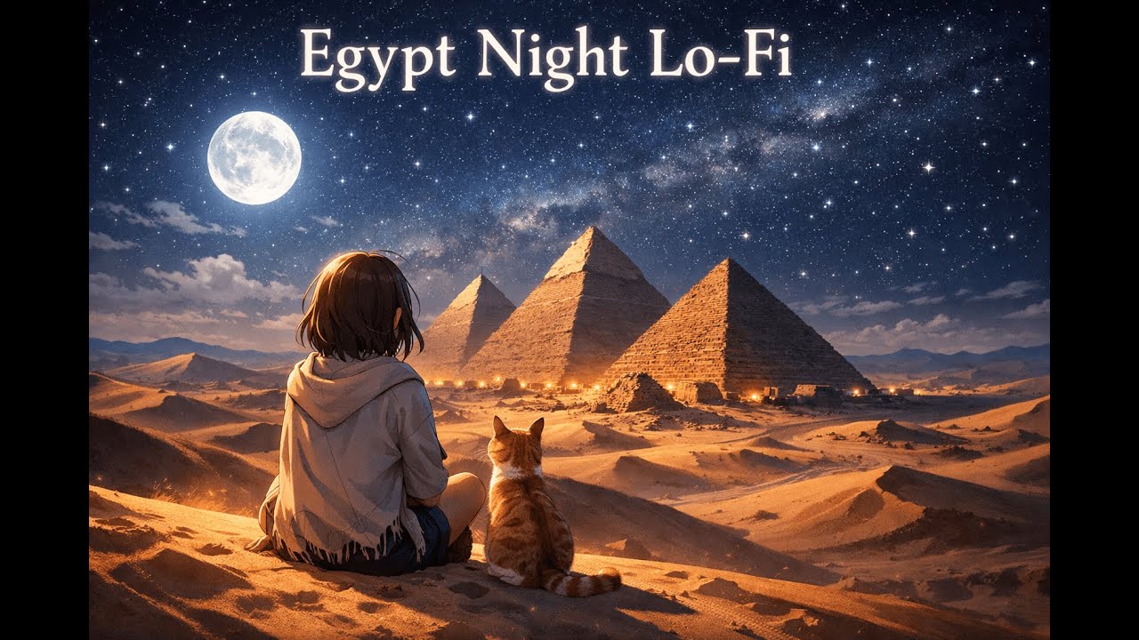 Pyramids at Night 🌌 | Egyptian Lo-Fi Beats for Relaxing