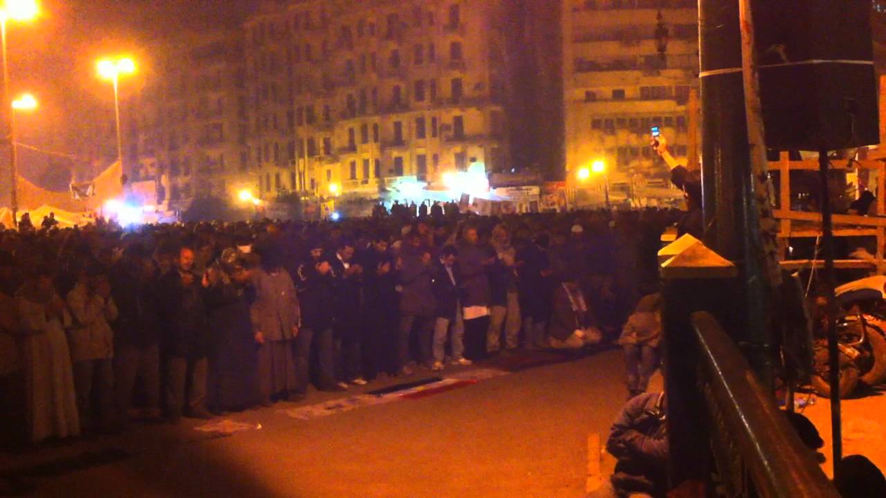 Fajr Prayer In Tahrir Square During Jan25 Egypt Revolution Feb 9th 2011 YouTube
