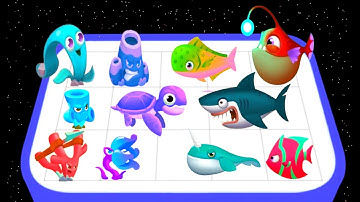 Merge Master Monster Battle - Sea Monster Vs Fish Evolution, New Merge Gameplay,
