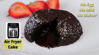 Molten Chocolate Lava Cake In Air Fryer| No Egg No Milk No Butter Cupcakes | ASMR