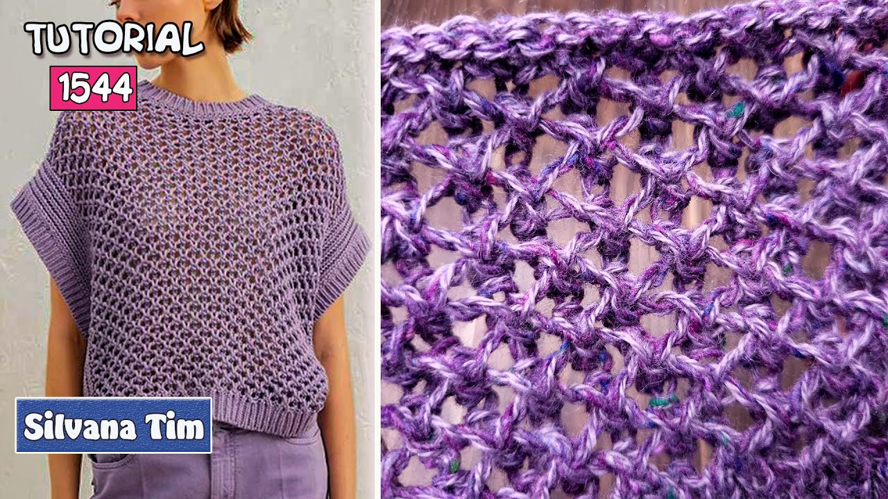 ¡Patrón calado impresionante Tejido con dos Agujas! 🌺  Punto 