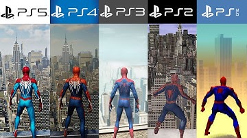 PS5 vs PS4 vs PS3 vs PS2 vs PS1 | SPIDER-MAN - Comparison of Generations and Graphics (4k 60fps)