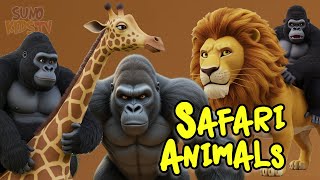 Safari Animal Sounds Song With Gorilla Fun Nursery Rhyme - Learn Animal Names For Kids