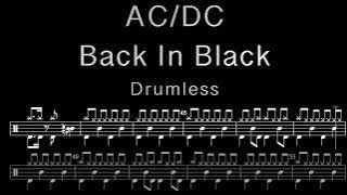 AC/DC - Back In Black - Drumless (with scrolling drum score)