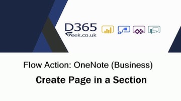 OneNote Action:  Create Page In A Section