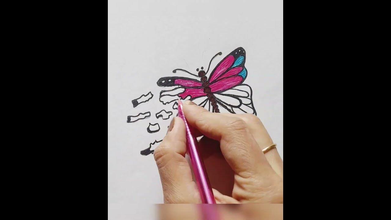 How to draw a butterfly 🦋 art drawing YouTube