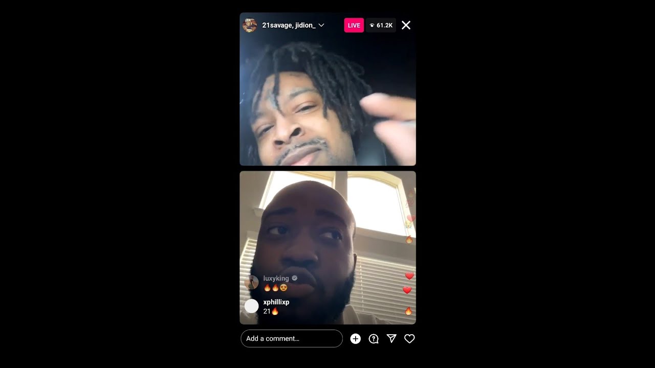 21 Savage Instagram Live With Jidion