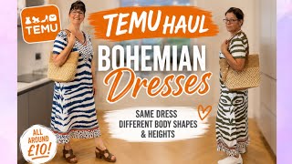 TEMU BOHEMIAN DRESS HAUL | Same Dresses, Different Body Shapes Over 50 👗 Honest Try On